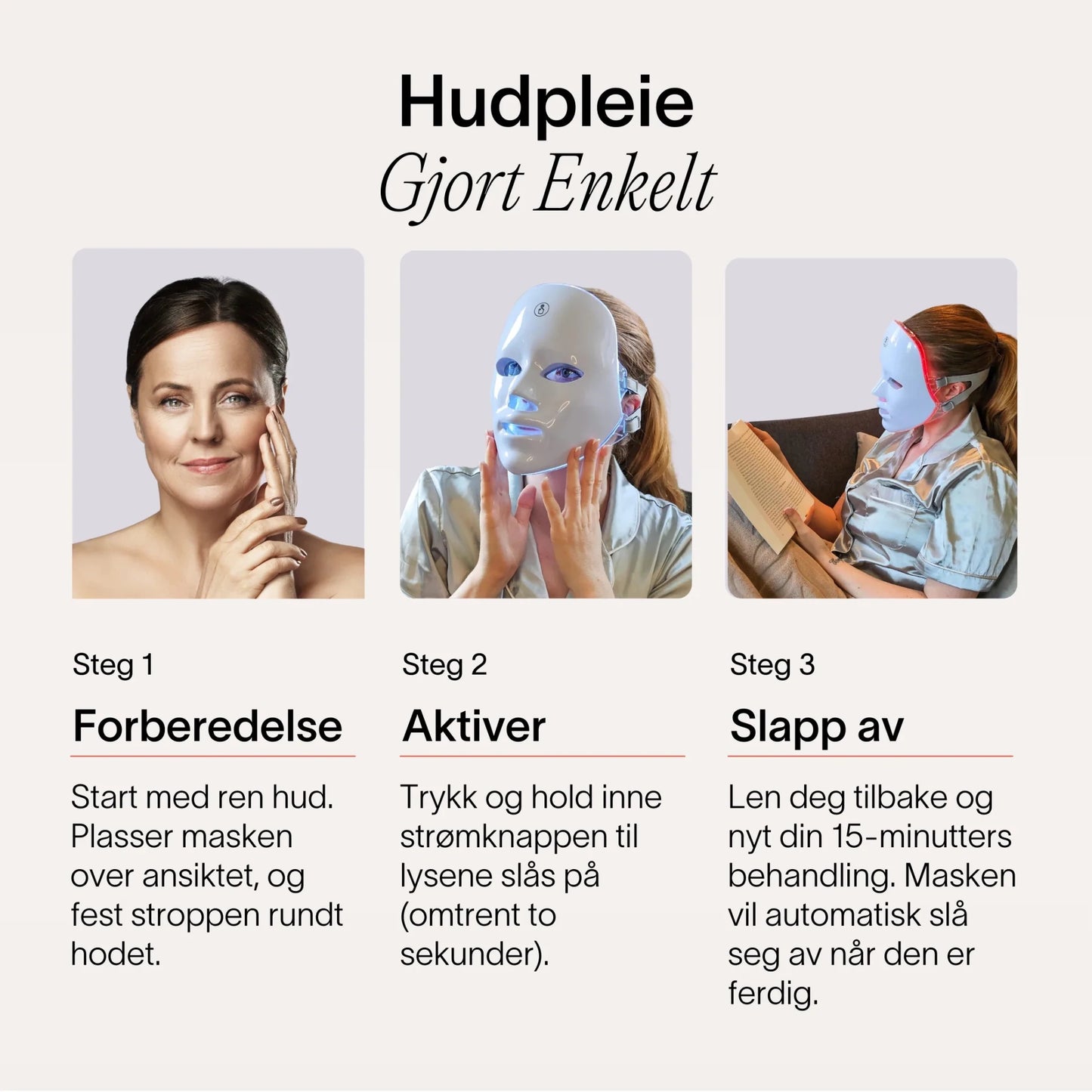 7-i-1 LED Ansiktsmaske - Iselle - Naturlig Hudpleie