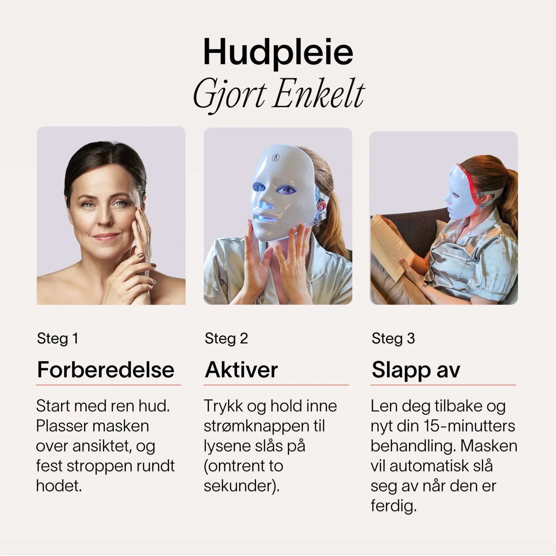 7-i-1 LED Ansiktsmaske - Iselle - Naturlig Hudpleie