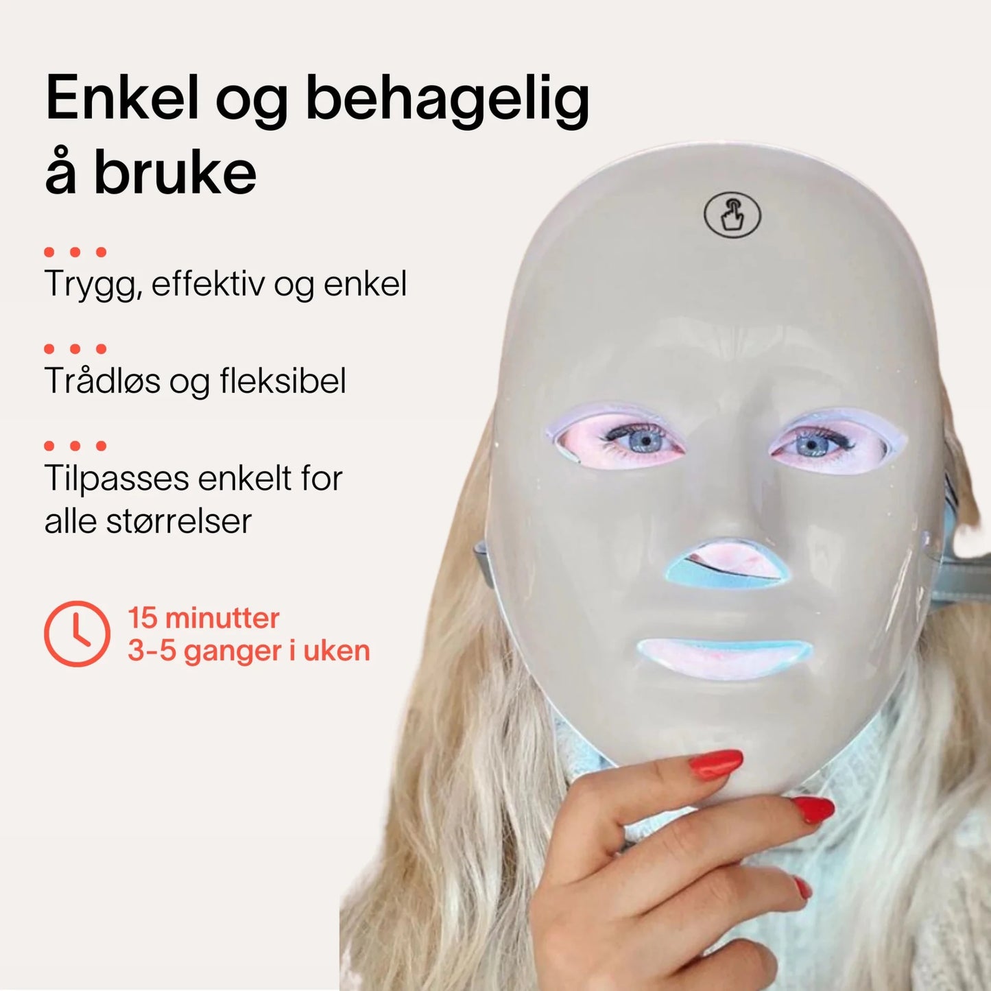 7-i-1 LED Ansiktsmaske - Iselle - Naturlig Hudpleie