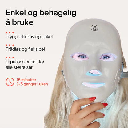 7-i-1 LED Ansiktsmaske - Iselle - Naturlig Hudpleie